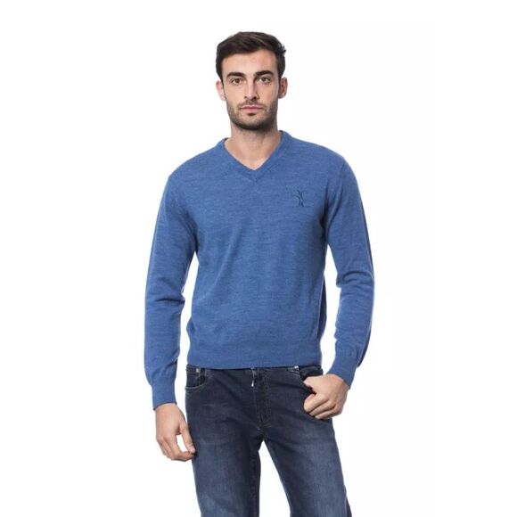 Billionaire Italian Couture Blue Merino Wool Men's Sweater - Picture 1 of 3